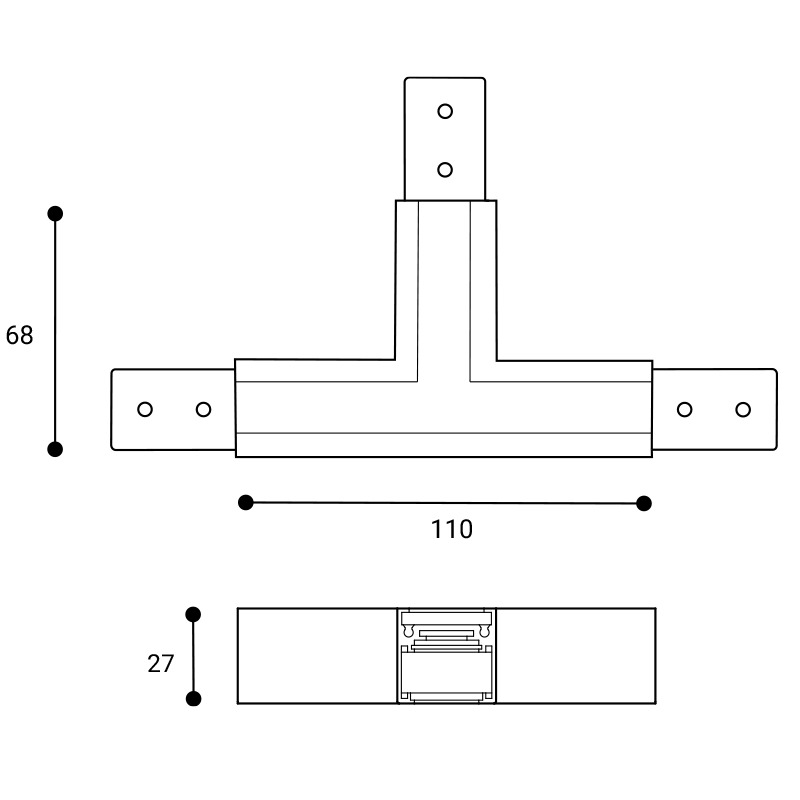 MAG II LOW T-CONNECTOR, W DALI – Obrázok 2