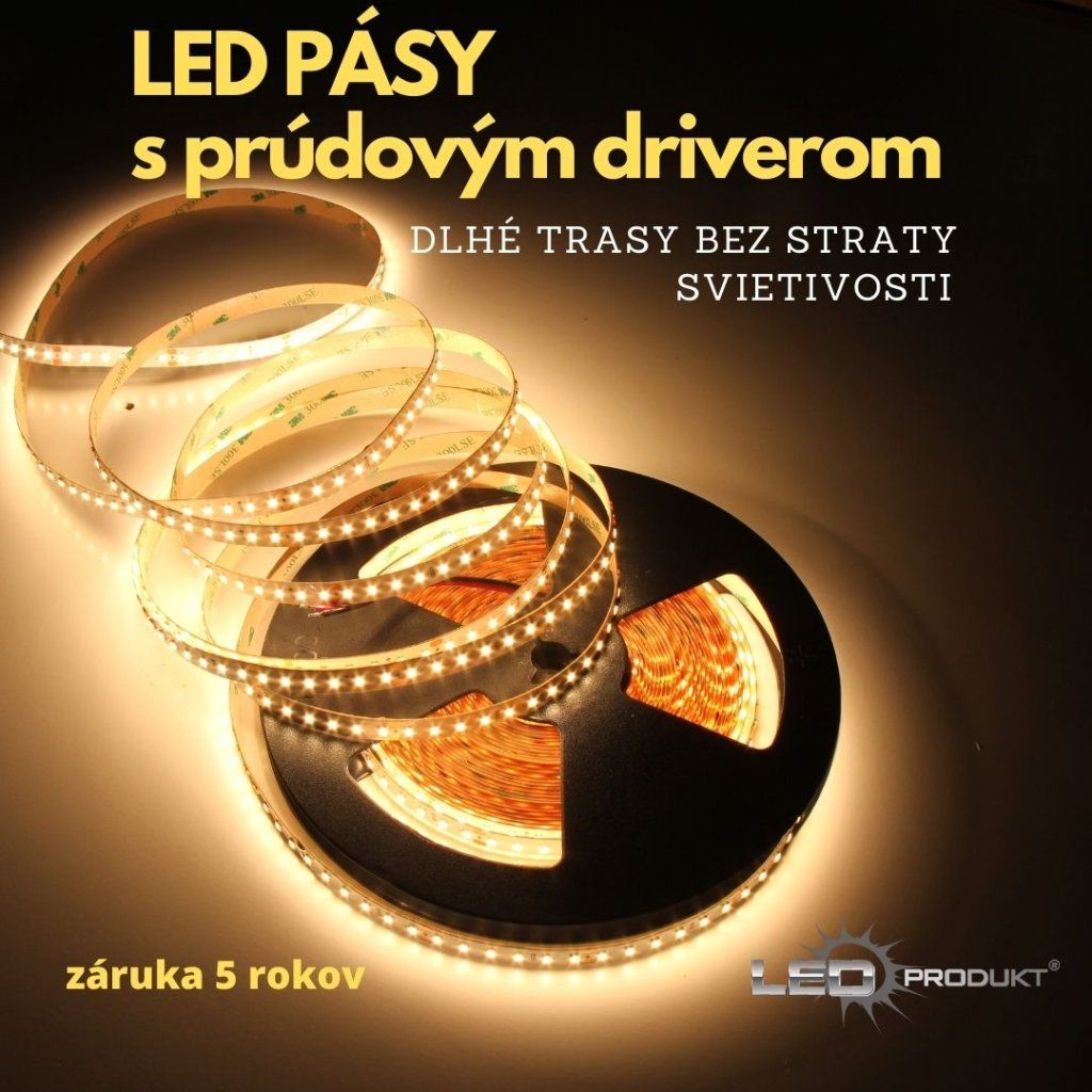 10m PROFI LED pásik 70LED/m SMD2835 prúd. driver studená b. 7,2W/m IP20 24V KOMPLETNÁ SADA – Obrázok 2