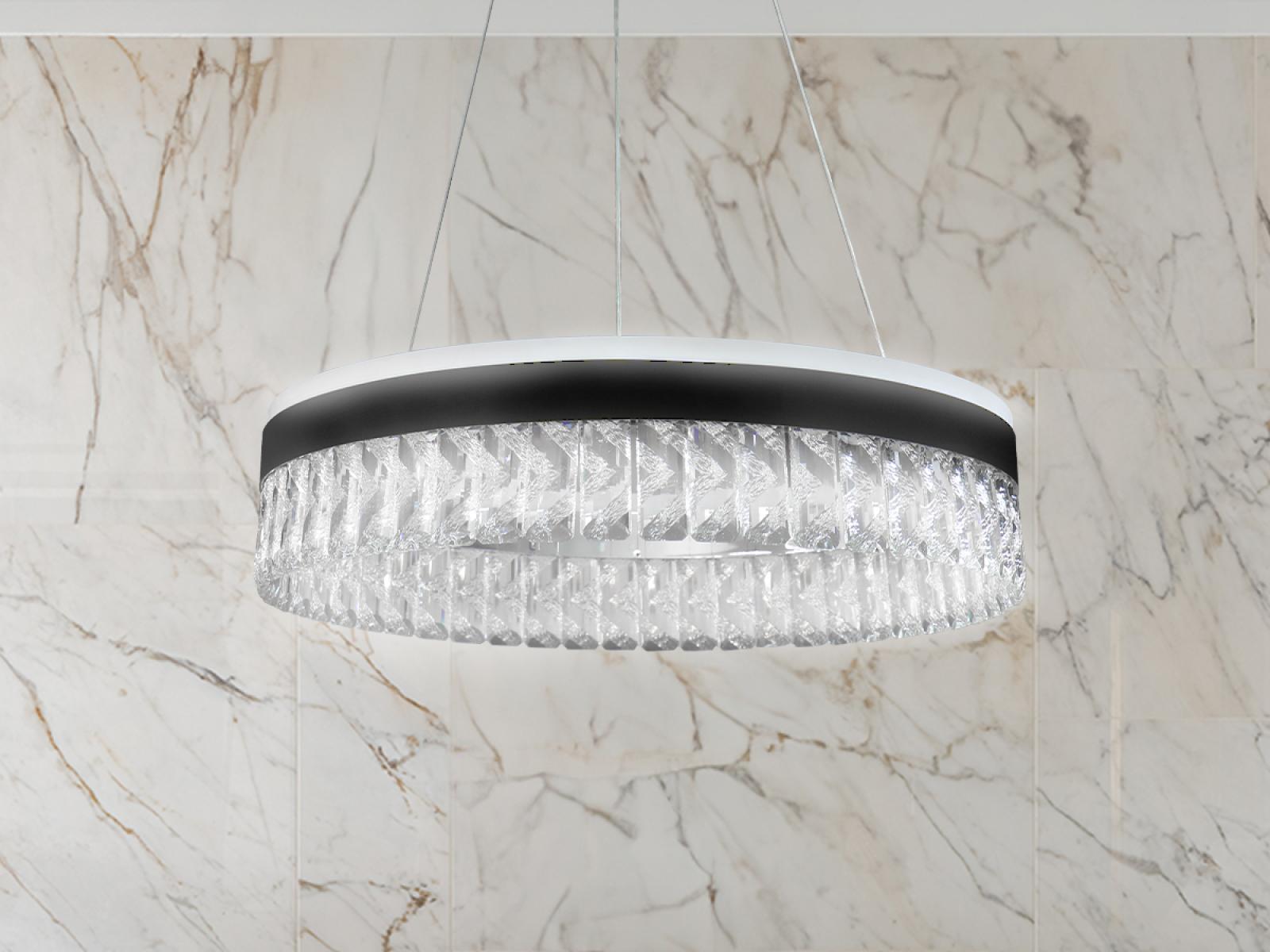 LED luxusné závesné krištáľové svietidlo s diaľkovým ovládačom 90W - TA2300/B – Obrázok 4