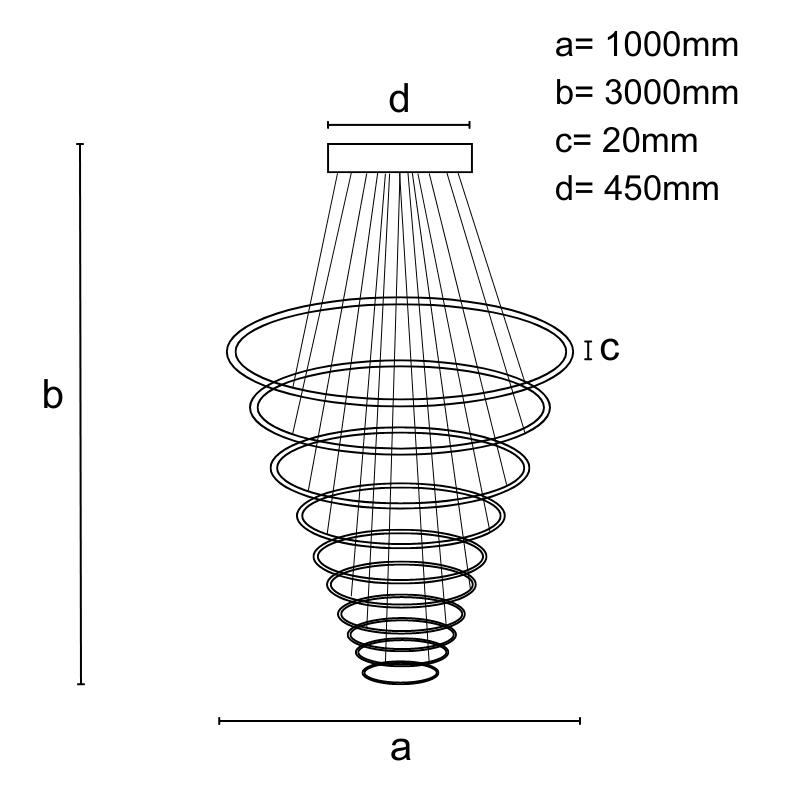 LED závesné svietidlo s diaľkovým ovládačom 365W - J4373/B – Obrázok 10