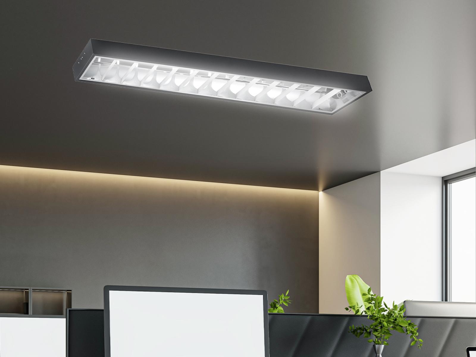 Čierne žiarivkové prisadené svietidlo na 2 x T8 ( 120cm LED trubica ) - TL302B – Obrázok 6