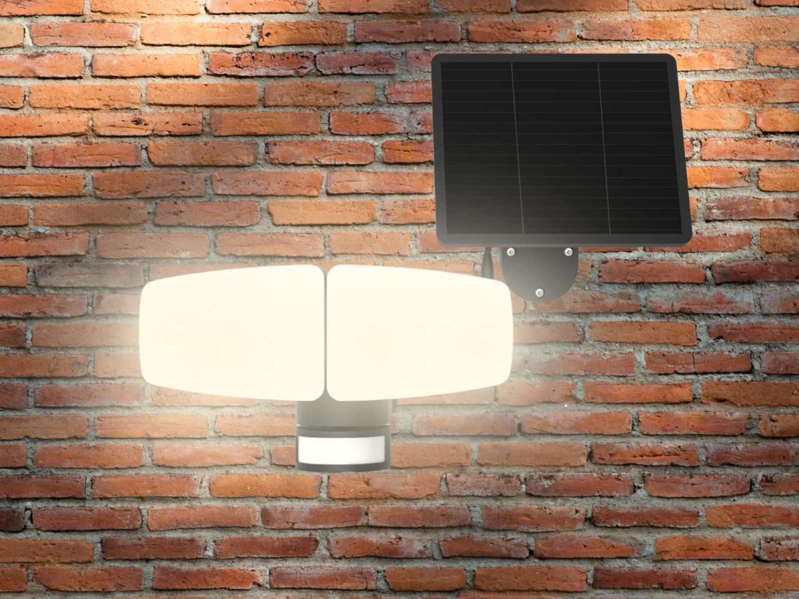 LED čierne vonkajšie solárne svietidlo so senzorom 12W / 3000K - 4100K - 6500K - LS023 – Obrázok 3