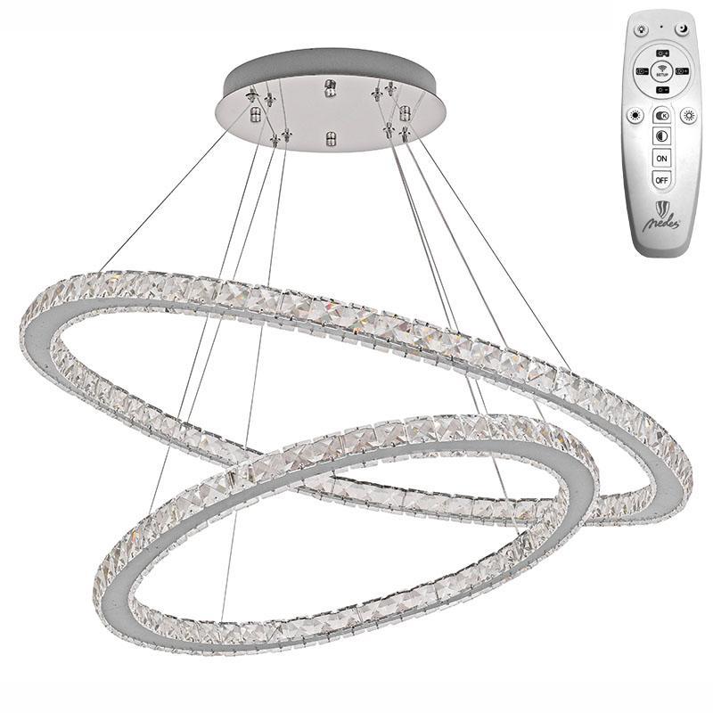 LED luxusné krištáľové svietidlo + diaľkový ovládač 180W - J6354/CH – Obrázok 6