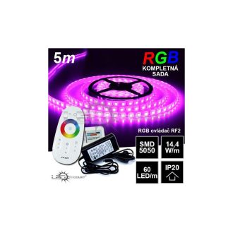 5m IP20 60LED/m RGB pásik, RF2 KOMPLETNÁ SADA