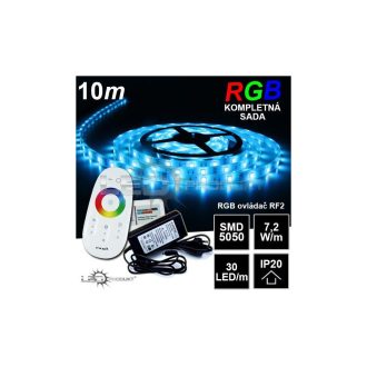 10m IP20 SMD5050 30LED/m RGB pásik, RF2- KOMPLETNÁ SADA