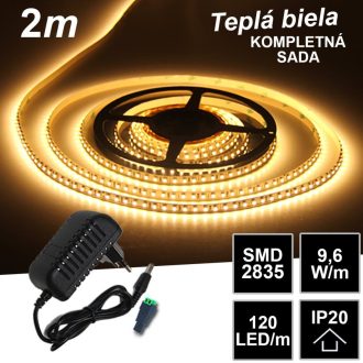 2m SMD2835 120LED/m IP20 teplá b. - KOMPLETNÁ SADA