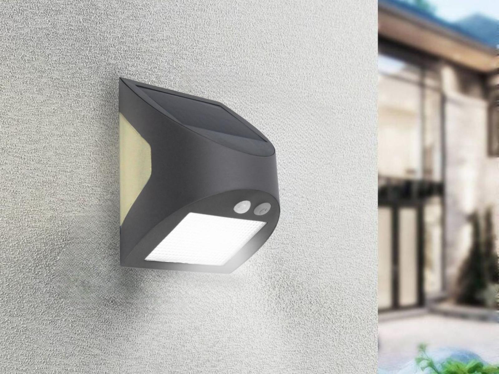 LED šedé nástenné solárne svietidlo 3W / 3000K / 4000K - LS225 – Obrázok 3