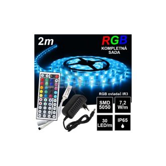 2m IP65 vodeodolný SMD5050 30LED/m RGB pásik, IR3-KOMPLET SADA