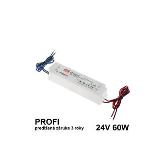 LED napájací zdroj 60W, 24V, IP67 - Vodeodolný MEAN-WELL