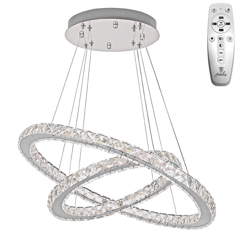 LED luxusné krištáľové svietidlo + diaľkový ovládač 130W - J6353/CH – Obrázok 2