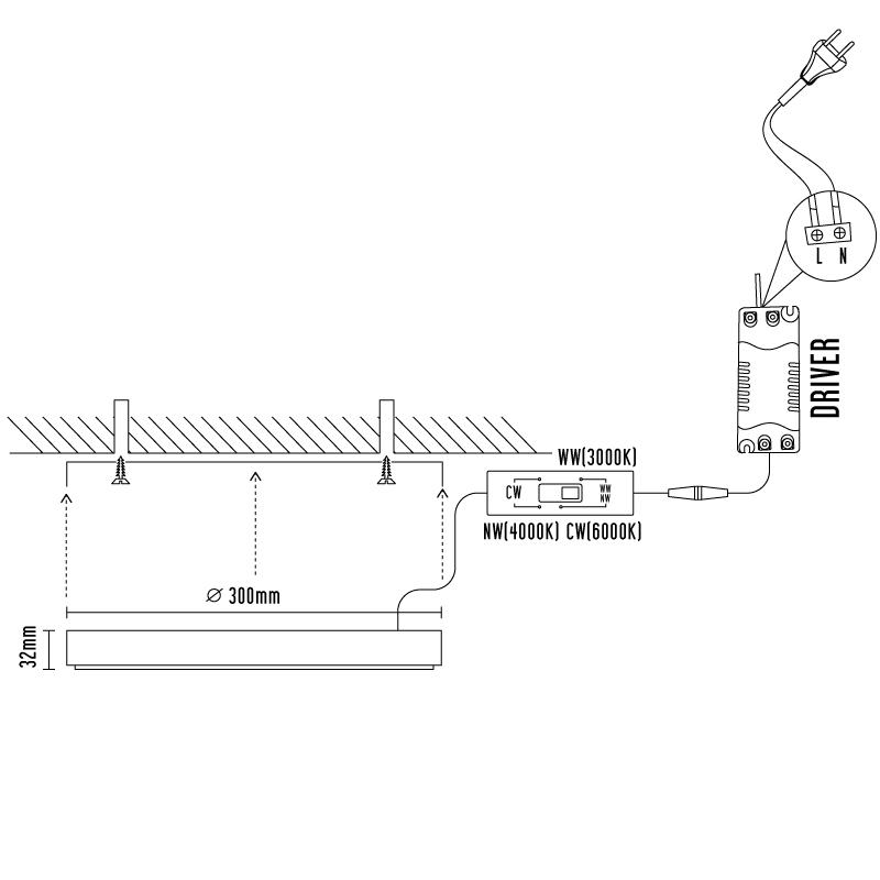 LED prisadený panel 24W / PRSF / SMD / CCT / WH - LPL335 – Obrázok 2
