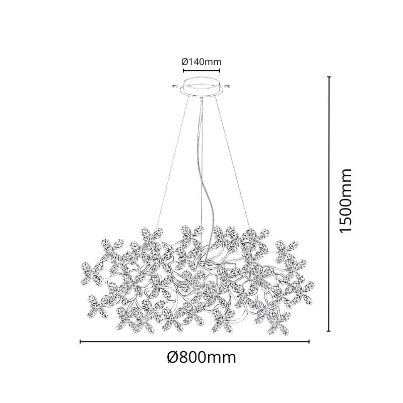 Luxusný závesný krištáľový luster 16 x G9 - CA032/800 – Obrázok 9