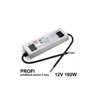 LED napájací zdroj 192W, 12V, PFC IP67 - Vodeodolný MEAN-WELL