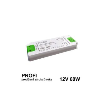 LED napájací zdroj 60W, 12V - nábytkový