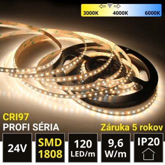 5m PROFI LED pásik 120LED/m SMD1808 9,6W/m DUAL-WHITE IP20 24V