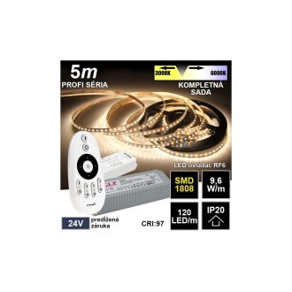 5m PROFI LED pásik 120LED/m SMD1808 DUAL-WHITE, IP20 24V - Kompletná sada