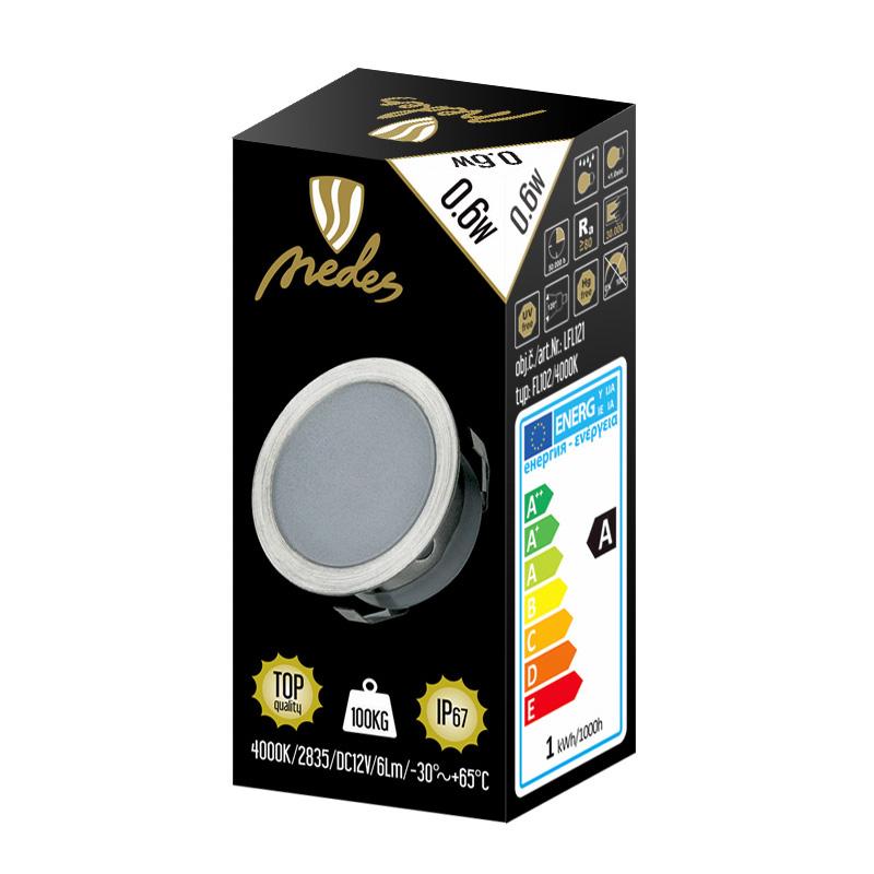 LED vonkajšie podlahové svietidlo 0,6W / IP67 FL102 / 4000K - LFL121 – Obrázok 5