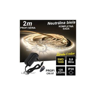 2m PROFI SMD1808 120LED/m IP20 neutrálna b. - KOMPLETNÁ SADA