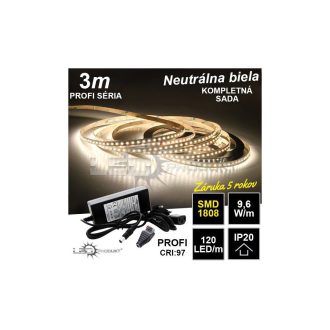 3m PROFI SMD1808 120LED/m IP20 neutrálna b. - KOMPLETNÁ SADA