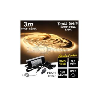 3m PROFI SMD1808 120LED/m IP20 teplá b. - KOMPLETNÁ SADA