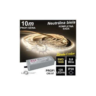 10m PROFI SMD1808 120LED/m IP20 neutrálna b. - KOMPLETNÁ SADA