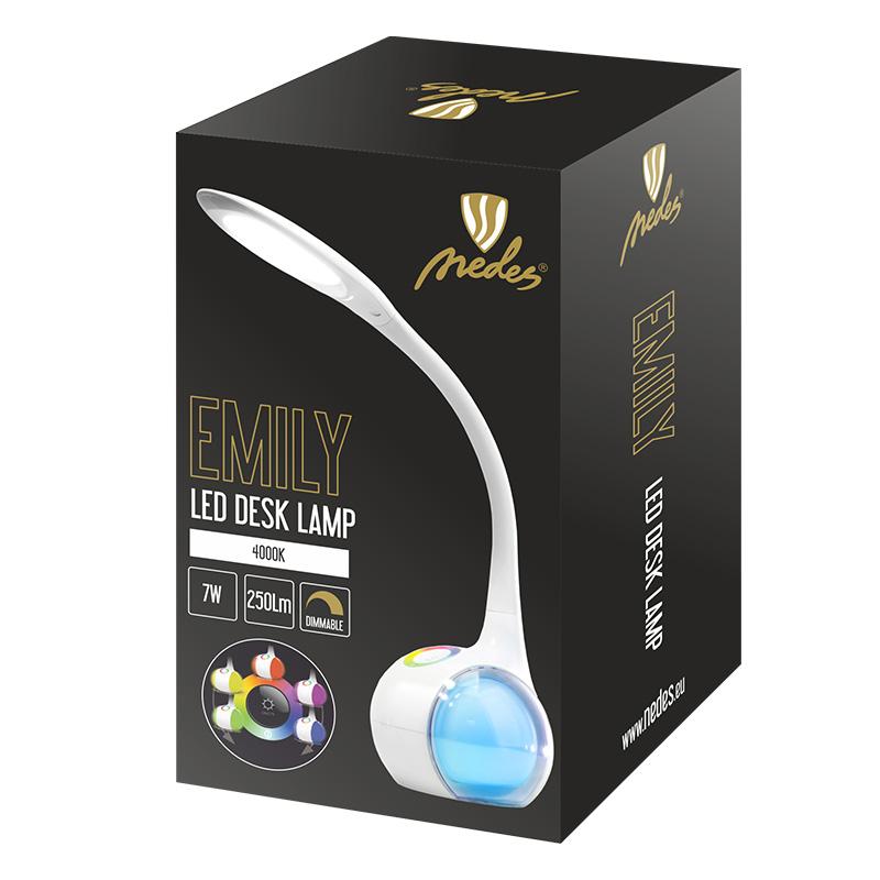 LED stolná lampa EMILY 7W stmievateľná + RBG - DL3401/W – Obrázok 5