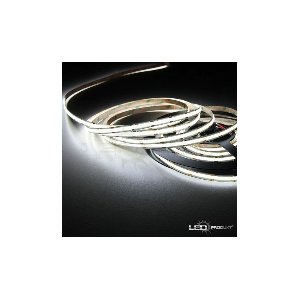 2m PROFI COB 480LED/m 10W/m IP20 12V studená b. - KOMPLETNÁ SADA – Obrázok 3