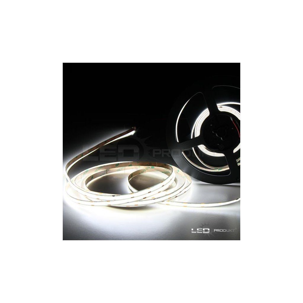 2m PROFI COB 480LED/m 10W/m IP20 12V studená b. - KOMPLETNÁ SADA – Obrázok 2