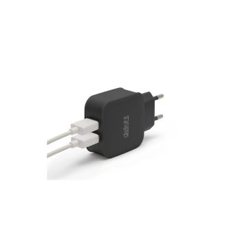 USB sieťový adaptér 2x USB - čierny