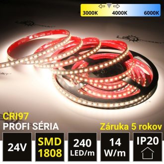 5m PROFI LED pásik 240LED/m SMD1808 14W/m DUAL-WHITE IP20 24V