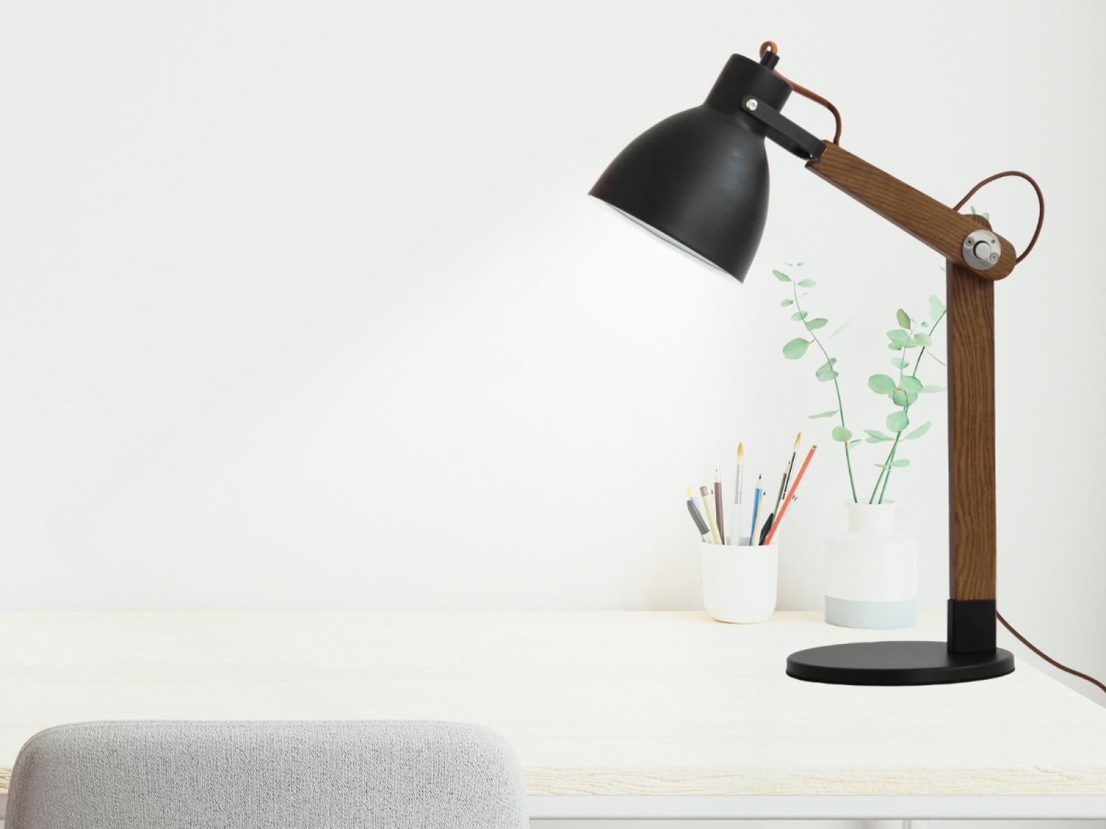 Stolná lampa z masívneho dreva E27 / 60W - WRE151 – Obrázok 2