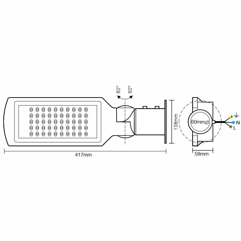 LED pouličné svietidlo so senzorom 50W / 4000K - LSL322HS – Obrázok 3