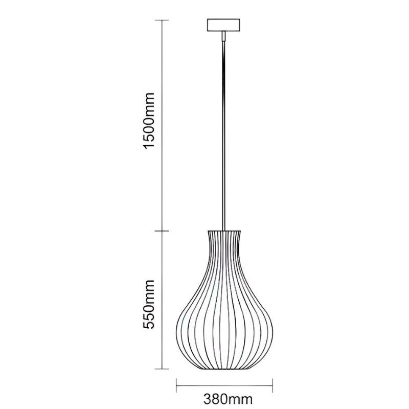 Závesný luster z masívneho dreva E27 / 380 - WRE082 – Obrázok 7