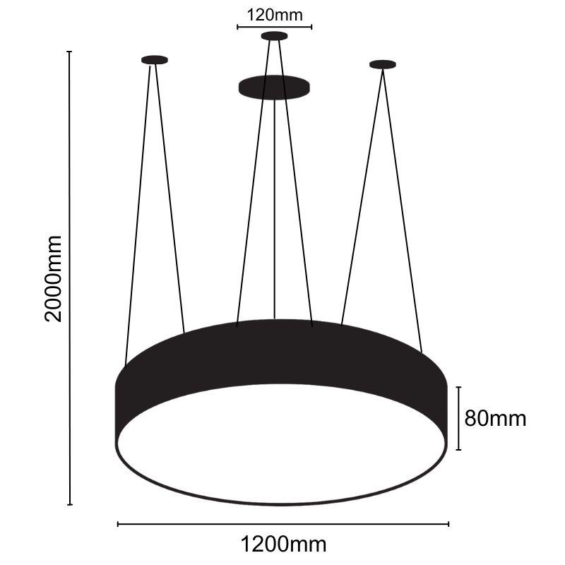 LED závesné svietidlo na lanku 150W / 4000K - LCL7124-H – Obrázok 6