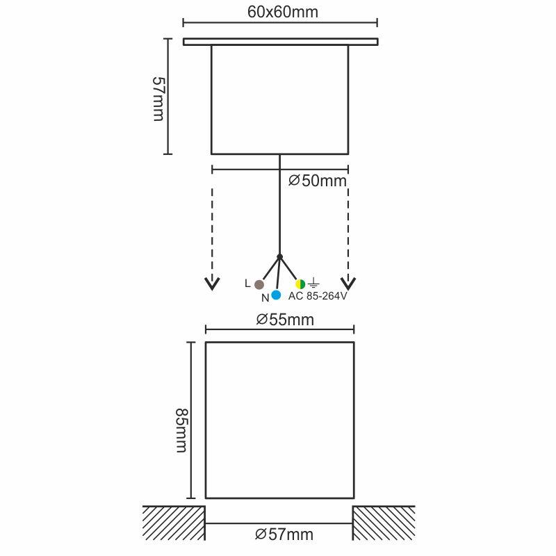 LED vonkajšie podlahové svietidlo 4W / IP67 GL511 / 4000K - LGL524S – Obrázok 2