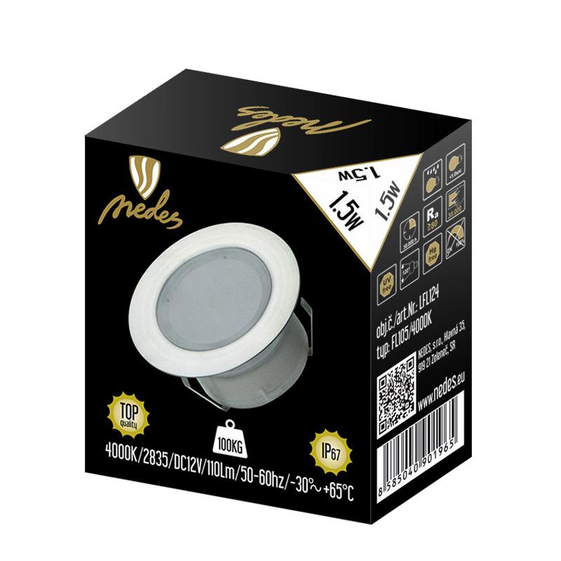LED vonkajšie podlahové svetlo 1,5W / IP67 FL105 / 4000K - LFL124 – Obrázok 4