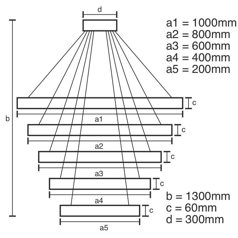 LED visiaca lampa + diaľkový ovládač 420W - J4319/B – Obrázok 6