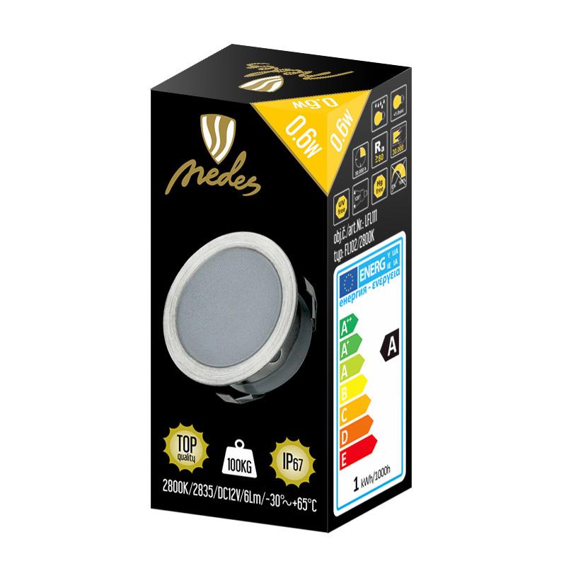 LED vonkajšie podlahové svietidlo 0,6W / IP67 FL102 / 2800K - LFL111 – Obrázok 3