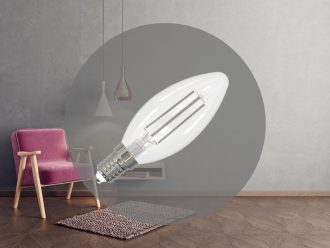 LED žiarovka / filament BIELY 4,5W - C35 / E14