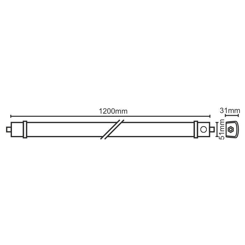 LED technické nadpájacie svietidlo so senzorom 36W / IP65 /1200 / 4000K - LNL322/1S – Obrázok 4