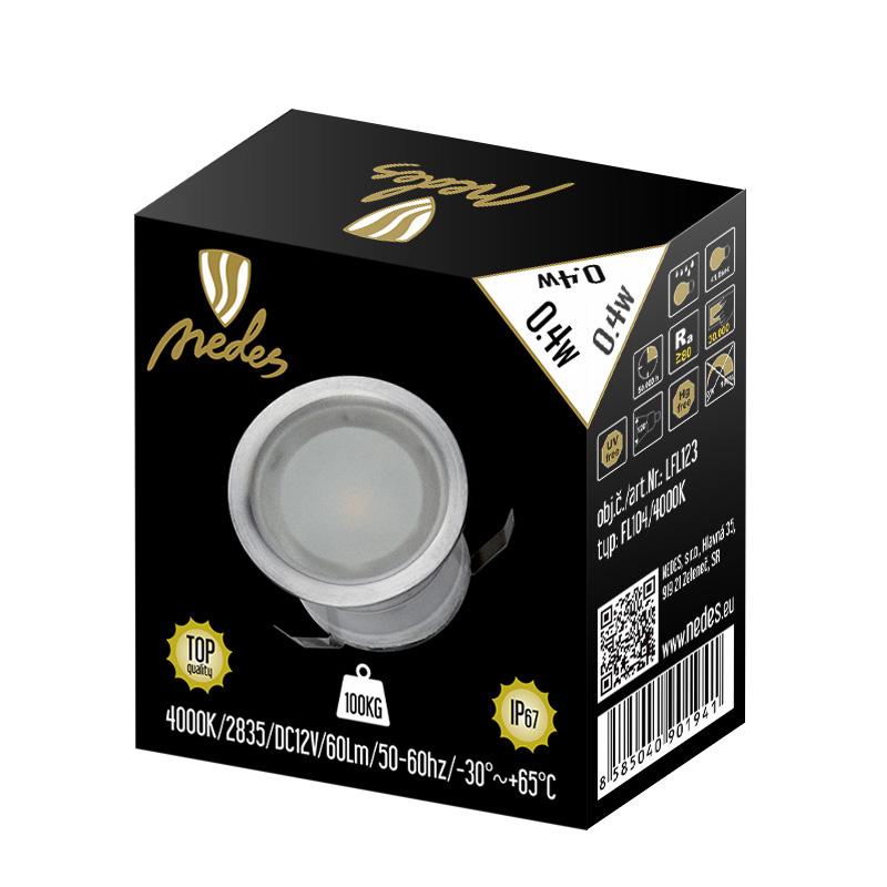 LED vonkajšie podlahové svetlo 0,4W / IP67 FL104 / 4000K - LFL123 – Obrázok 5