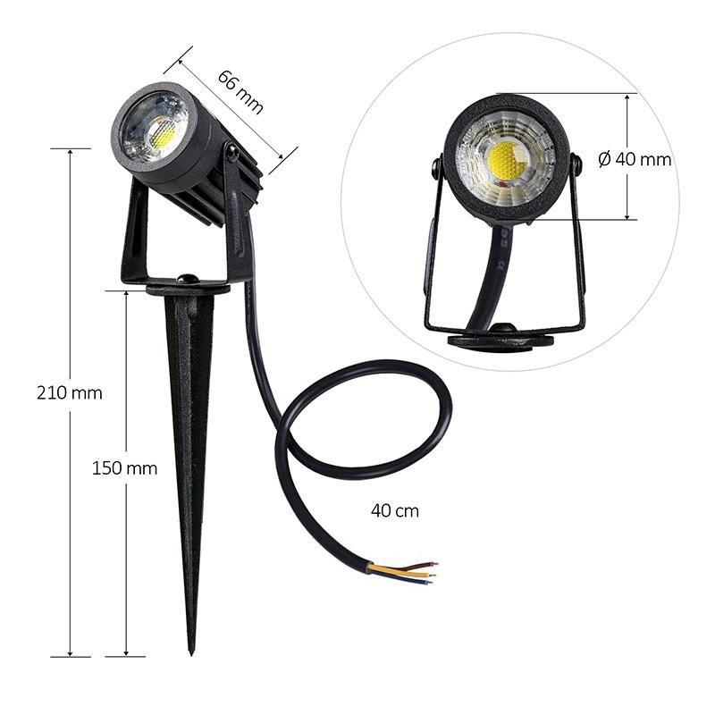 LED záhradné svietidlo 3W / IP67 / 2800K - LGL411 – Obrázok 8