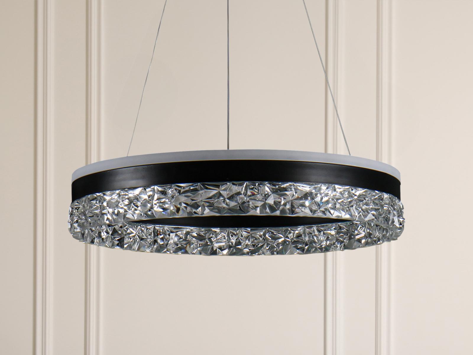 LED luxusné závesné krištáľové svietidlo s diaľkovým ovládačom 80W - TA2301/B