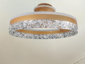 LED luxusné stropné krištáľové svietidlo s diaľkovým ovládačom 85W - TA1306/G