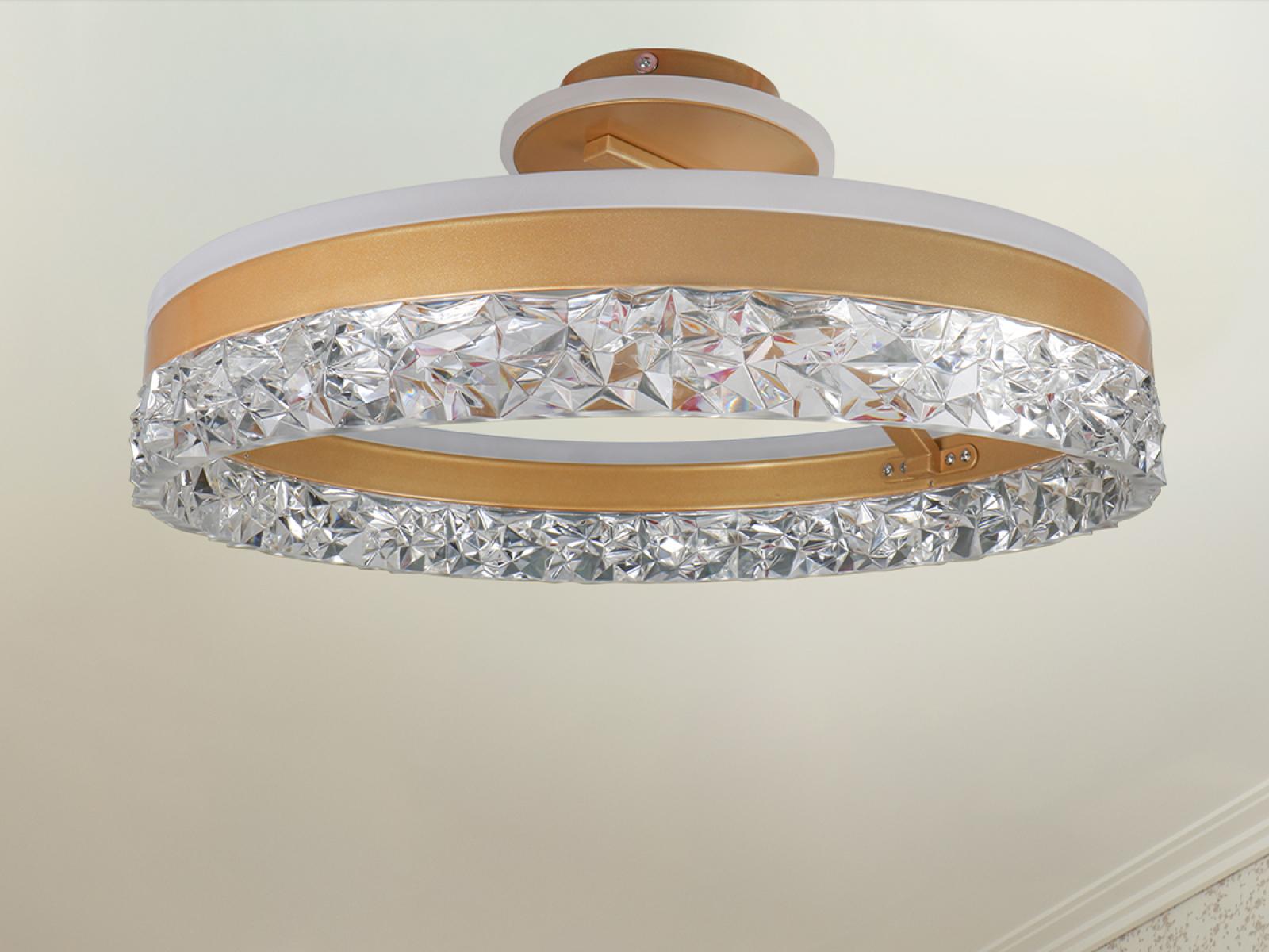 LED luxusné stropné krištáľové svietidlo s diaľkovým ovládačom 85W - TA1306/G