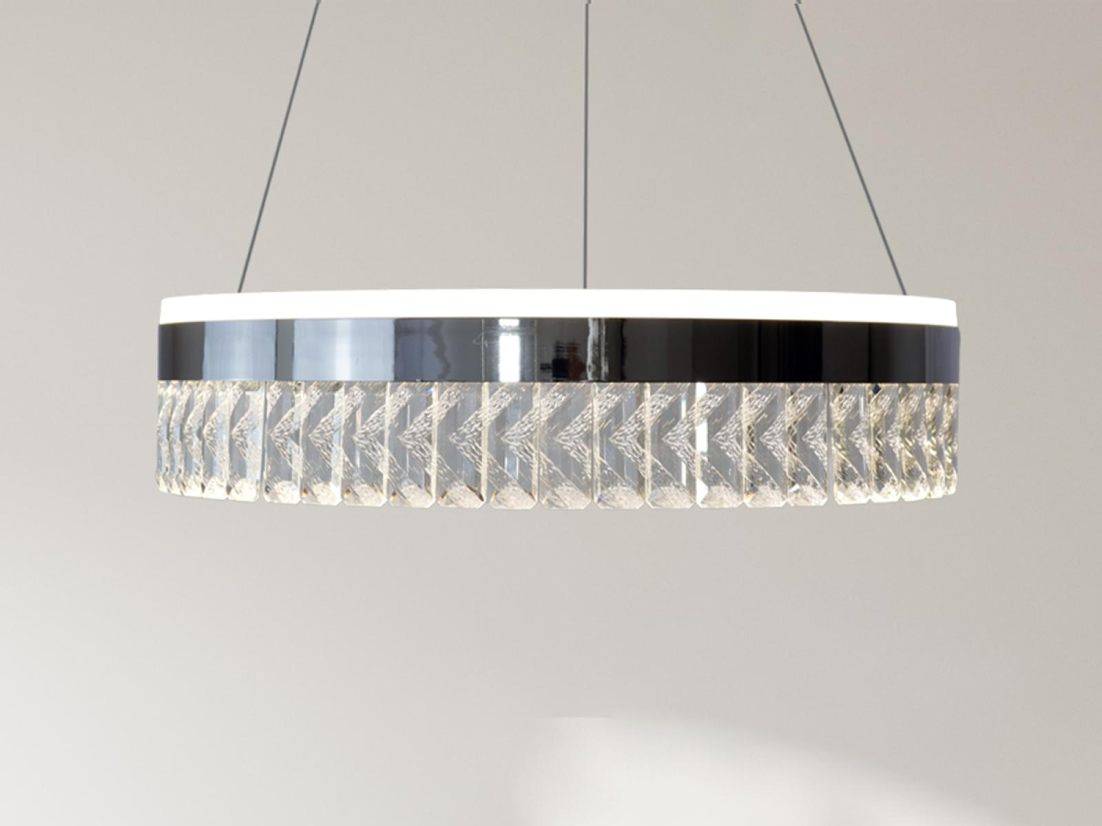 LED luxusné závesné krištáľové svietidlo s diaľkovým ovládačom 90W - TA2300/CH – Obrázok 8
