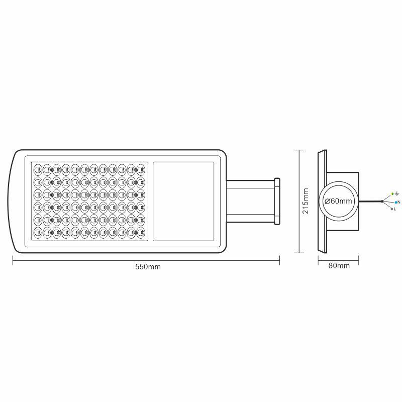 LED pouličné osvetlenie 80W / 5000K - LSL523 – Obrázok 7