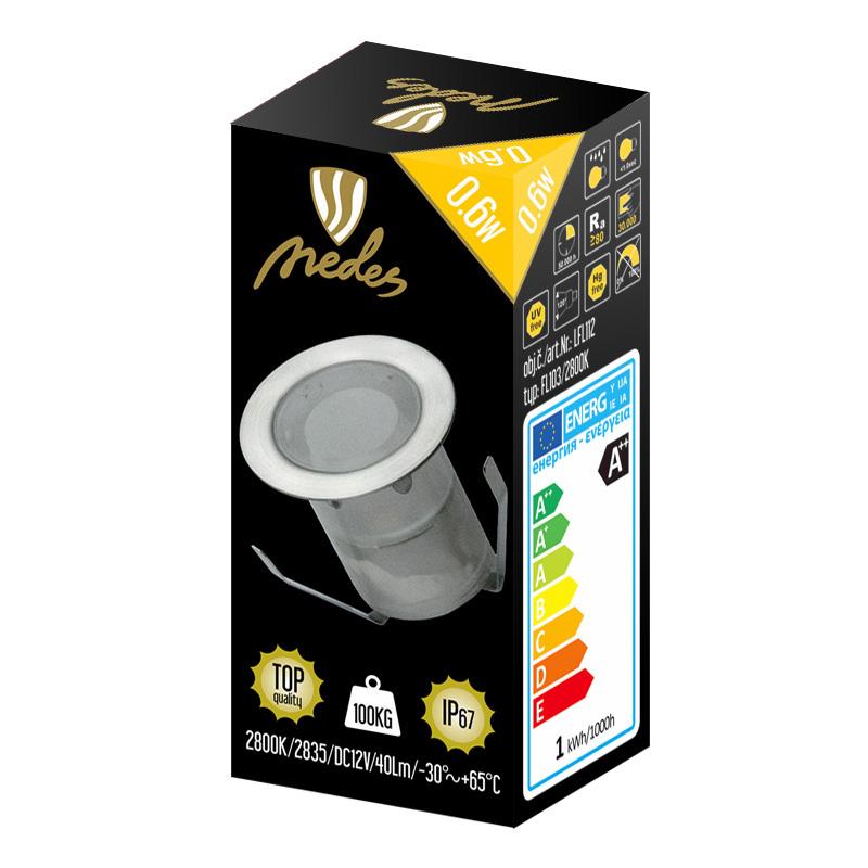 LED vonkajšie podlahové svietidlo 0,6W / IP67 FL103 / 2800K - LFL112 – Obrázok 4