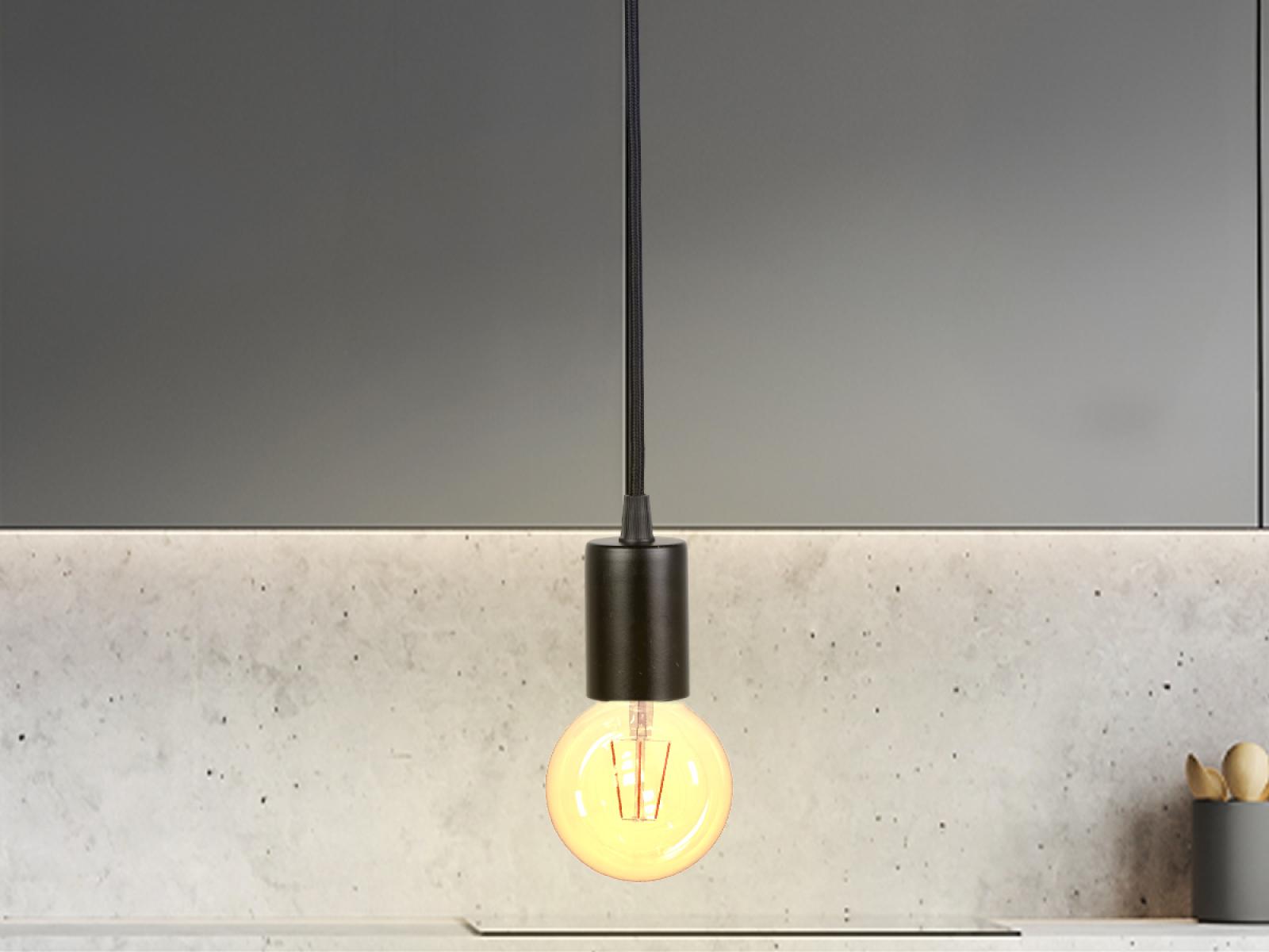 Objímka E27 / 1m / čierna - BH531 – Obrázok 2