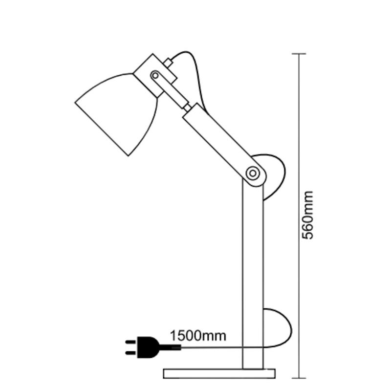 Stolná lampa z masívneho dreva E27 / 60W - WRE151 – Obrázok 8